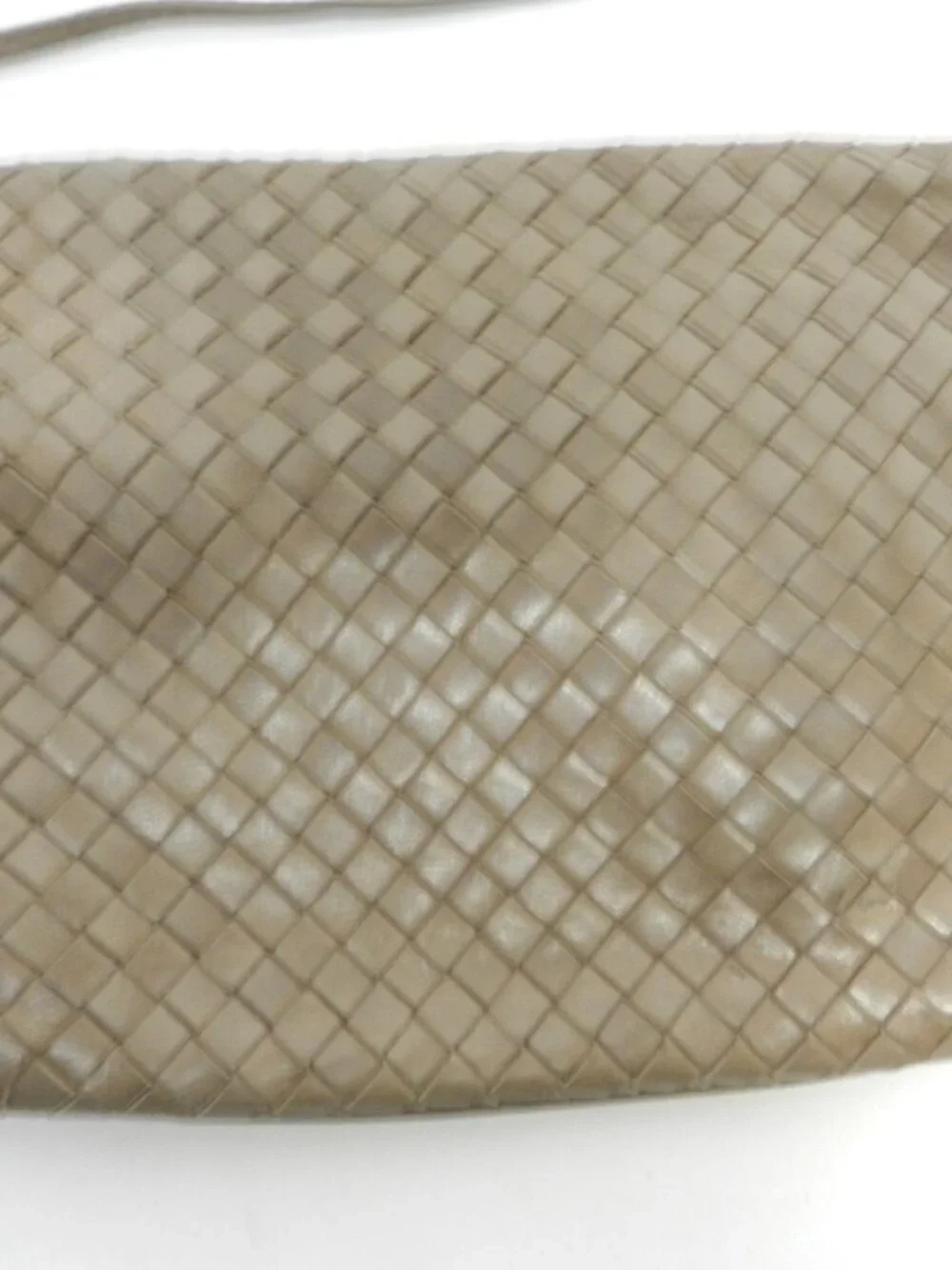Parri Firenze Italy Vintage weave woven Soft Leather shoulder bag purse taupe